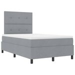 vidaXL Lit à ressorts avec matelas Gris clair 120 x 200 cm tissu