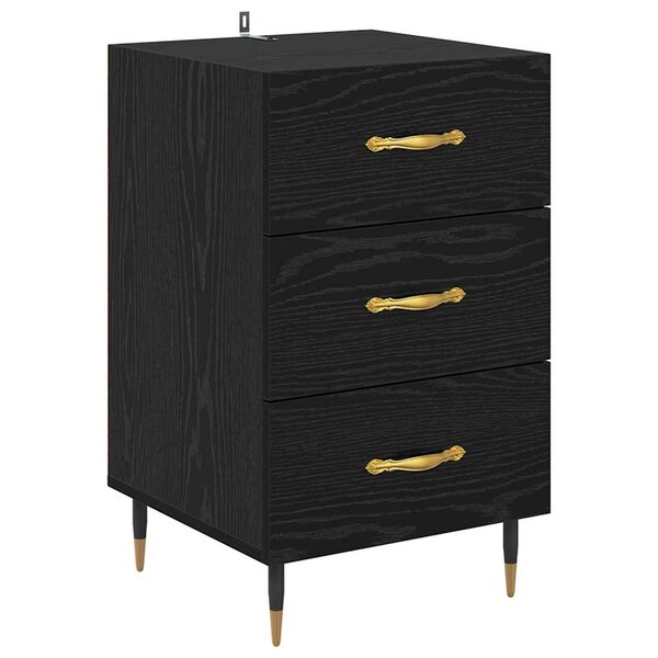 vidaXL Cabinet de chevet Chêne noir 40 x 40 x 66 cm Bois d'ingénierie