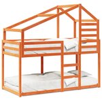 vidaXL Lit superposé avec toit cire marron 75x190cm bois massif de pin