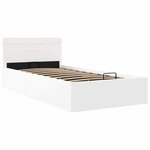 vidaXL Cadre de lit à rangement hydraulique sans matelas avec LED