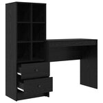 vidaXL Bureau avec tiroir avec étagère avec stockage 2 Pièces Chêne noir
