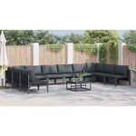 vidaXL Ensemble de canapé de jardin 11 Pièces Anthracite Acier