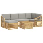vidaXL Ensemble de canapés d'extérieur 7 pc Blanc et gris clair