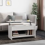 Vidaxl table basse blanc brillant 102x50x52 5 cm bois d'ingénierie