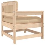 vidaXL Chaise de jardin avec coussins bois de pin massif