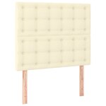 vidaXL Lit à sommier tapissier avec matelas Crème 90x200 cm Similicuir