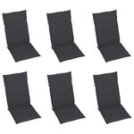 vidaXL Chaises pliables de jardin lot de 6 avec coussins Bois d'acacia