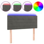 vidaXL Tête de lit à LED Gris foncé 100x5x78/88 cm Velours