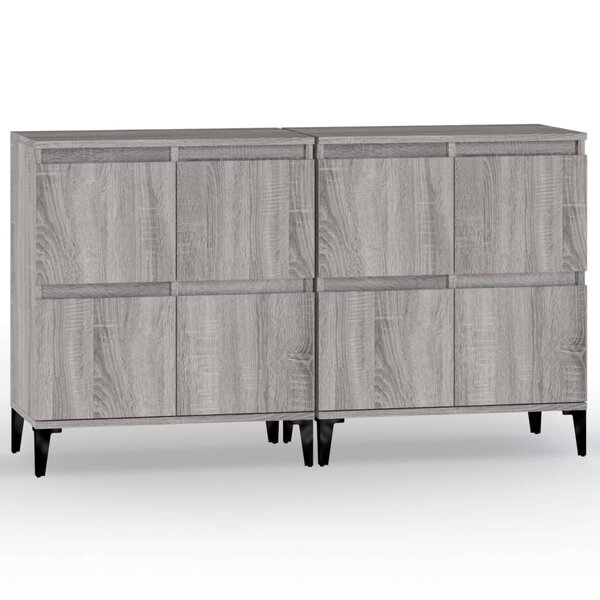 vidaXL Buffets 2 Pièces sonoma gris 60x35x70 cm bois d'ingénierie