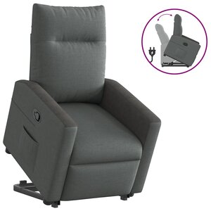 vidaXL Fauteuil inclinable Gris foncé Tissu