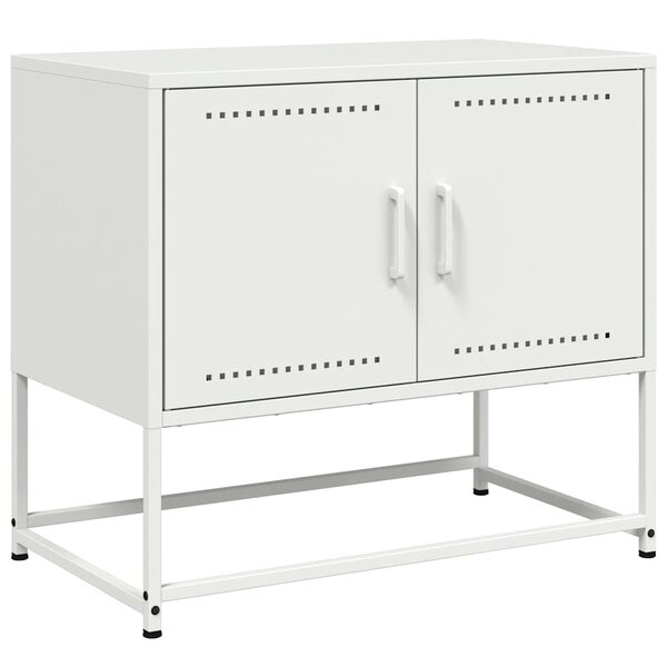 vidaXL Meuble TV blanc 68 5x39x60 5 cm acier