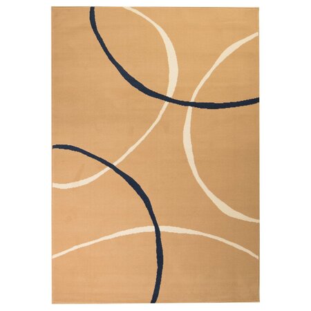 Vidaxl tapis moderne design de cercles 140 x 200 cm marron