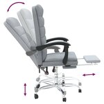 vidaXL Fauteuil inclinable de bureau Gris clair Tissu
