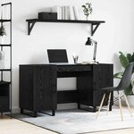 vidaXL Bureau avec porte Chêne noir 140 x 50 x 75 cm Bois d'ingénierie