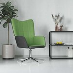 vidaXL Chaise de relaxation Vert clair Velours et PVC