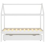 vidaXL Cadre de lit enfant avec tiroir blanc bois pin massif 80x160 cm