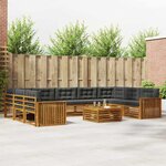 vidaXL Ensemble de canapés d'extérieur 10 Pièces Naturel et Anthracite