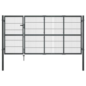 vidaXL Portillon avec poteaux Acier 350 x 120 cm Anthracite
