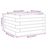 vidaXL Jardinière cire marron 40x40x23 cm bois de pin massif