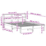 vidaXL Lit bibliothèque sans matelas blanc 120x200 cm bois pin massif