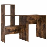 vidaXL Bureau Chêne fumé 131 5 x 50 x 106 5 cm Bois d'ingénierie