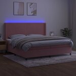 vidaXL Sommier à lattes de lit matelas et LED Rose 200x200 cm Velours