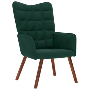 vidaXL Chaise de relaxation Vert foncé Velours