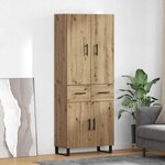 vidaXL Haut Armoire 2 Pièces Chêne artisanal Bois Aggloméré et Verre