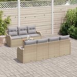 vidaXL Ensemble de canapé de jardin 8 Pièces beige et gris clair