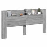 vidaXL Tête de lit Gris Sonoma 200 x 16 5 x 103 5 cm Bois d'ingénierie