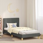 vidaXL Cadre de lit pour enfants avec tête de lit Gris foncé tissu