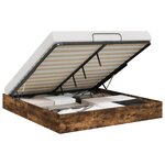 vidaXL Cadre de lit ottoman avec stockage Chêne fumé 193 x 120 x 25 cm