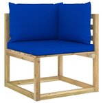 vidaXL Salon de jardin 10 Pièces avec coussins bois de pin imprégné