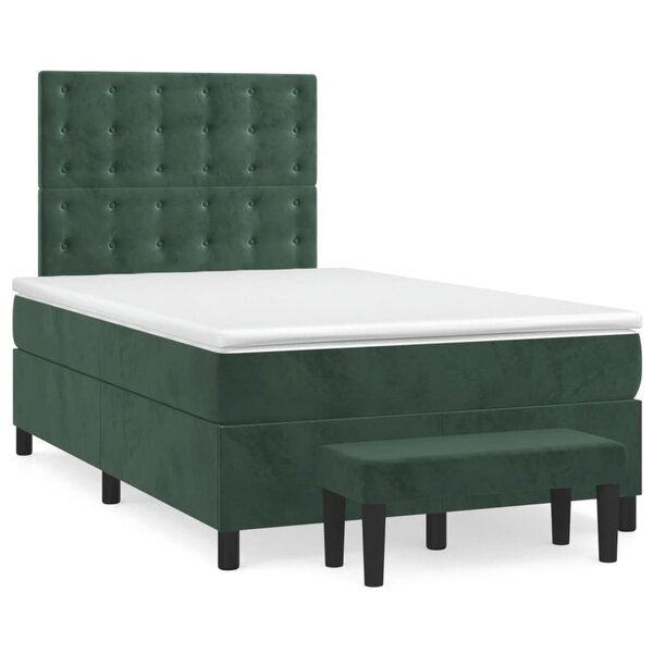 vidaXL Sommier à lattes de lit et matelas Vert foncé 120x200cm Velours