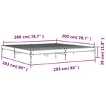 vidaXL Cadre de lit sans matelas chêne sonoma 200x200 cm