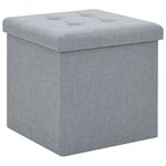 vidaXL Tabourets de rangement pliables lot de 2 gris clair Faux lin