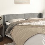 vidaXL Tête de lit avec oreilles Gris clair 183x23x78/88 cm Velours