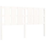 vidaXL Cadre de lit avec tête de lit blanc King Size bois massif