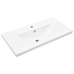 vidaXL Armoire lavabo de salle de bain avec bassin intégré gris béton