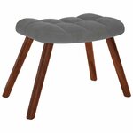 vidaXL Chaise à bascule avec tabouret en velours gris foncé