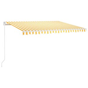 vidaXL Auvent manuel rétractable 450x300 cm Jaune et blanc