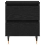 vidaXL Cabinet de chevet avec tiroir 2 Pièces Chêne noir 40 x 35 x 50 cm