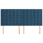 vidaXL Tête de lit Bleu foncé 200 x 5 x 118/128 cm Velours