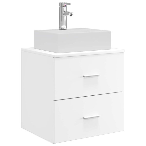 vidaXL Vanité de lavabo mural Blanc 49 5 x 41 x 62 5 cm