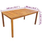 vidaXL Ensemble à manger d'extérieur 5 Pièces Bois d'acacia solide