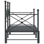 vidaXL Lit de jour avec gigogne sans matelas noir 75x190 cm