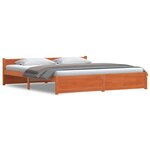 vidaXL Cadre de lit Marron cire 200 x 200 cm Bois massif en pin