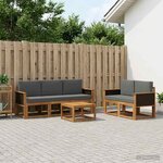 vidaXL Ensemble de canapés d'extérieur 6 pc Naturel et Anthracite