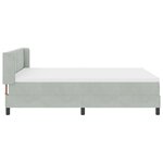 Lit Box Spring vidaXL avec Matelas Gris clair 160x200 cm Velours