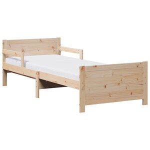 vidaXL Cadre de lit avec matelas Marron 80 x 200 cm Pin massif